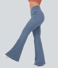 Load image into Gallery viewer, Royal Wolf Flared Crossover Bell Bottom Slim Stretch Soft Women Jeans