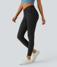 Load image into Gallery viewer, Royal Wolf Skinny Crossover Gym Soft Black Knitted Women Leggings