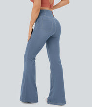 Load image into Gallery viewer, Royal Wolf Flared Crossover Bell Bottom Slim Stretch Soft Women Jeans