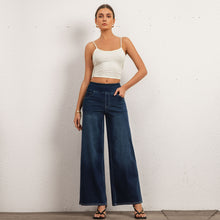Load image into Gallery viewer, Shascullfites Melody High Waisted Pocket Washed Casual Jeans Washed Denim Bleached Dark Blue Pants Wide Leg Jeans Woman Stretch