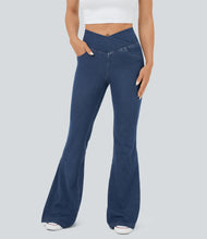 Load image into Gallery viewer, Flared X-Crossover Gym Knitted Jeans Collection