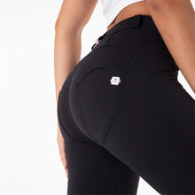 Load image into Gallery viewer, Shascullfites Lulu Black Leggings Pull On Stretch Buttons Fly Push Up Compression Tights for Women Non see-through
