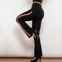 Load image into Gallery viewer, Shascullfites Melody Scrunch Bum Jeans Black Denim Flare Jeans Side Stripe Pencil Pants Streetwear Push Up Jeans