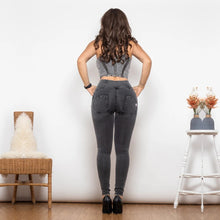 Load image into Gallery viewer, Shascullfites Shaper Set Grey Lift Jeggings Button Up High Waist Jeans Set Push Up Bra Two Piece Sets Womens Outifits