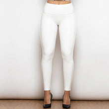Load image into Gallery viewer, Shascullfites Melody Regular White High Waist Leather V Shape Leggings Sports Tights Woman Insulated Tights Clothes for Women