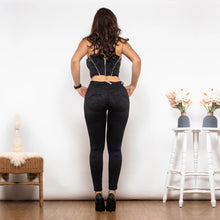 Load image into Gallery viewer, Shascullfites lulu Black Camo Shaper Set Two Piece Set Crop Top Lifting Pants Set Slim Bodycon Clothes For Women Shaping Outfit