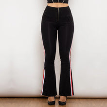 Load image into Gallery viewer, Shascullfites Melody Scrunch Bum Jeans Black Denim Flare Jeans Side Stripe Pencil Pants Streetwear Push Up Jeans
