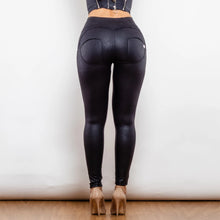 Load image into Gallery viewer, Shascullfites lulu Ring Zipper Black High Waist Crackle Leggings Women Sexy Thin Leggings Sculpture Leggings