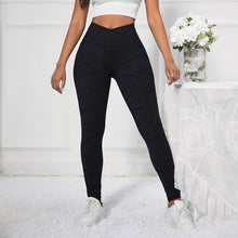 Load image into Gallery viewer, Shascullfites Melody X Cross Black Polyamide Camo V Shape Leggings Bum Lift Leggings Booty Leggings Printed Leggings