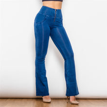 Load image into Gallery viewer, Shascullfites Melody Tailored Women Pants High Waist Black Flare Jeans Booty Lift Leggings Flare Leggings Flare Pants Women Stretch Sexy Bell Bottoms