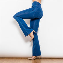 Load image into Gallery viewer, Shascullfites Melody Tailored Women Pants High Waist Black Flare Jeans Booty Lift Leggings Flare Leggings Flare Pants Women Stretch Sexy Bell Bottoms