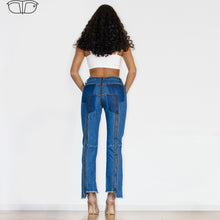 Load image into Gallery viewer, Shascullfites Women Party Club Dance Pants Zipper Long Jeans Women Unique Dark Blue Denim Pants Hot Streetwear