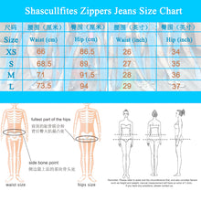 Load image into Gallery viewer, Shascullfites Women Split Straight Jeans Women Club Dancing Pants Light Blue Denim Pants Slim Fit Zipper Jeans