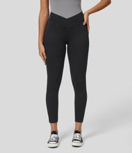 Load image into Gallery viewer, Royal Wolf Skinny Crossover Gym Soft Black Knitted Women Leggings
