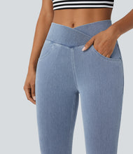 Load image into Gallery viewer, Royal Wolf Skinny Crossover Waist Shaping Yoga Women Jeggings
