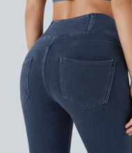 Load image into Gallery viewer, Royal Wolf Skinny Crossover Sport Super Stretch Yoga Blue Women Leggings
