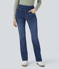 Load image into Gallery viewer, Royal Wolf Tummy Control High Waisted Bootcut Stretch Soft Knitted Women Jeans

