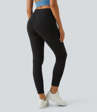 Load image into Gallery viewer, Royal Wolf Skinny Crossover Gym Soft Black Knitted Women Leggings
