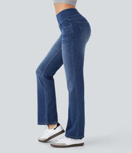 Load image into Gallery viewer, Royal Wolf High-Waisted Bootcut Blue Washed Stretchy Knit Casual Women Jeans
