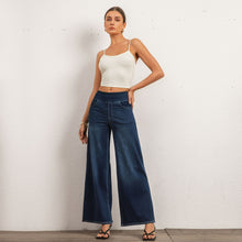 Load image into Gallery viewer, Shascullfites Melody High Waisted Pocket Washed Casual Jeans Washed Denim Bleached Dark Blue Pants Wide Leg Jeans Woman Stretch
