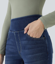 Load image into Gallery viewer, Royal Wolf Tummy Control High Waisted Bootcut Stretch Soft Knitted Women Jeans
