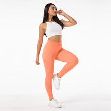 Load image into Gallery viewer, Shascullfites Melody Seamless Yoga Pants Hollow Out Push Up Leggings For Women Sport Fitness Coral Red Yoga Legging High Waist
