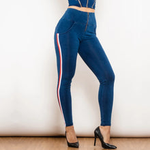 Load image into Gallery viewer, Shascullfites Melody Skinny Jeans Denim Side Stripe Pencil Pants Streetwear Lift Jeans High Waist Scrunch Bum Jeans
