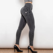 Load image into Gallery viewer, Shascullfites Melody Grey Lift Jeggings Button Up Women Jeans Butt Lift Jeans Women Pants Shaping Jeans High Waist Pencil Pants
