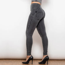 Load image into Gallery viewer, Shascullfites Melody Grey Lift Jeggings Button Up Women Jeans Butt Lift Jeans Women Pants Shaping Jeans High Waist Pencil Pants
