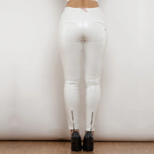 Load image into Gallery viewer, Shascullfites Melody White Pu Leather Pants Women's Riding Pants Coating Windshield Waterproof Pants Slim Faux Leather Leggings
