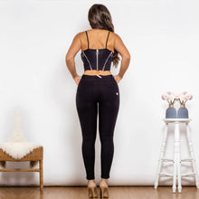 Load image into Gallery viewer, Shascullfites Shaper Set Dark Black Cotton Set Zipper Tanks Crop Top Club Party Sexy Clothes for Women New In

