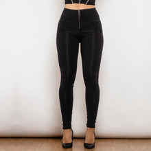Load image into Gallery viewer, Shascullfites Melody White&amp;Red Side Stripe Stretch Jeans Fashion Black Denim High Waist Jeggings Slim Fit Bum Lift Pencil Pants
