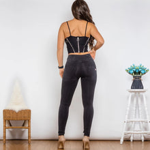 Load image into Gallery viewer, Shascullfites Shaper Set Bodysuit Black Denim Zipper Shaper High Waist Button Style Jeans Two Piece Sets Womens Outifits
