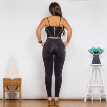 Load image into Gallery viewer, Shascullfites Shaper Set Black Denim Zipper Shaper Push Up Top High Waist Skinny Jeans Two Piece Sets Womens Outifits
