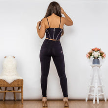 Load image into Gallery viewer, Shascullfites Melody Body Shaper Set Black Cotton Zipper Push Up Top High Waist Butt Lift Leggings Elegant Women's Sets
