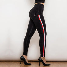 Load image into Gallery viewer, Shascullfites Melody Side Stripe High Waist Black Jeans Fashion Stretch Denim Slim Fit Bum Lift Pencil Pants Jeggings
