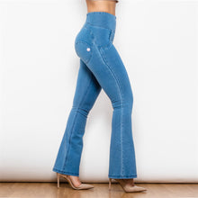 Load image into Gallery viewer, Shascullfites Melody Tailored Women Pants Flare Pants Women Butt Lift Jeans Light Blue High Waisted Flare Jeans for Women Skinny Boot-Cut Denim Pants
