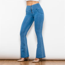 Load image into Gallery viewer, Shascullfites Melody Tailored Women Pants Flare Pants Women Butt Lift Jeans Light Blue High Waisted Flare Jeans for Women Skinny Boot-Cut Denim Pants
