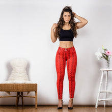 Load image into Gallery viewer, Shascullfites Melody Tailored Red Snake Printed Leggings Push Up Elasticity Leggings Sexy Scrunch Leggings Sport Fitness Tights Woman
