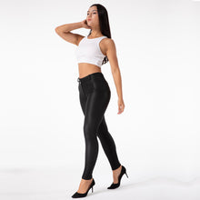 Load image into Gallery viewer, Shascullfites Enhancing Tailored PU Leggings Women Fashion Skinny Elastic Jeggings Plus Size Sexy Pants Women Bum Lift Matt Black Leggins
