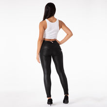 Load image into Gallery viewer, Shascullfites Enhancing Tailored PU Leggings Women Fashion Skinny Elastic Jeggings Plus Size Sexy Pants Women Bum Lift Matt Black Leggins
