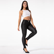 Load image into Gallery viewer, Shascullfites Enhancing Tailored PU Leggings Women Fashion Skinny Elastic Jeggings Plus Size Sexy Pants Women Bum Lift Matt Black Leggins
