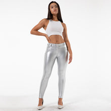 Load image into Gallery viewer, Shascullfites Melody Tailored Women Push Up Faux Leather Skinny PU Long Pants Club Bodycon Gym And Shaping Leggings Female Metallic
