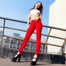 Load image into Gallery viewer, Shascullfites Melody Tailored Straight Leg Women's Pants Skin tight Velvet Pants Vintage Autumn Women's Clothing Middle Waist Red Chenille Pants Woman

