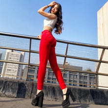 Load image into Gallery viewer, Shascullfites Melody Tailored Straight Leg Women's Pants Skin tight Velvet Pants Vintage Autumn Women's Clothing Middle Waist Red Chenille Pants Woman
