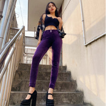 Load image into Gallery viewer, Shascullfites Melody Tailored Fashion Women's Sports Leggings Jogging Velvet Pencil Pants Female Plus Size Middle Waist Purple Chenille Pants Comfortable Woman
