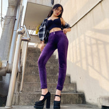Load image into Gallery viewer, Shascullfites Melody Tailored Fashion Women's Sports Leggings Jogging Velvet Pencil Pants Female Plus Size Middle Waist Purple Chenille Pants Comfortable Woman
