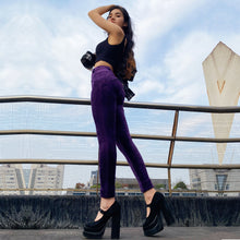 Load image into Gallery viewer, Shascullfites Melody Tailored Fashion Women's Sports Leggings Jogging Velvet Pencil Pants Female Plus Size Middle Waist Purple Chenille Pants Comfortable Woman
