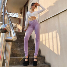 Load image into Gallery viewer, Shascullfites Melody Tailored Middle Waist Light Purple Chenille Velvet Pants Warm Women's Winter Causal Pants Bum Lift Sport Leggings High Elastic Pencil Pants
