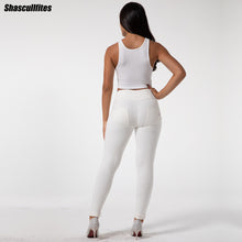 Load image into Gallery viewer, Shascullfites Enhancing Tailored Workout Gym Legging High Waist Fitness Yoga Pants Butt Booty Legging Plus White Sports Leggings
